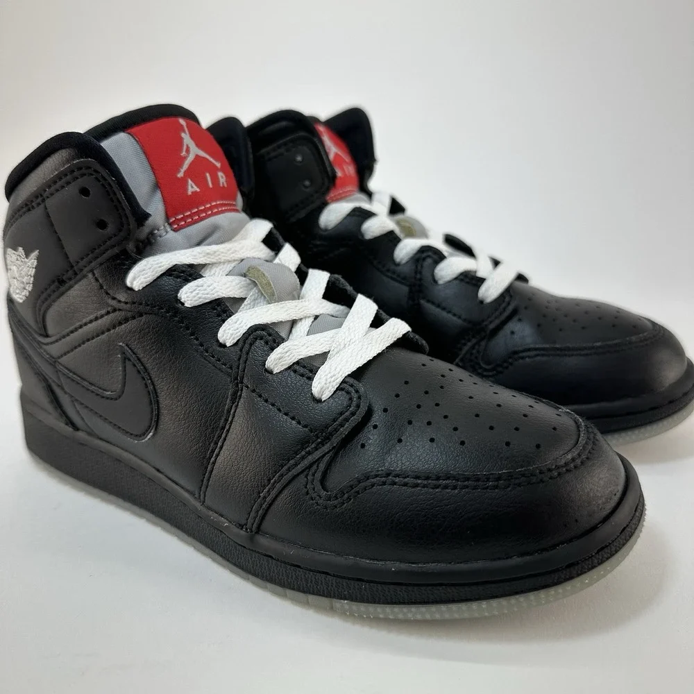 Nike Air Jordan 1 Mid GS Black Gym Red Youth 4.5Y Sneakers